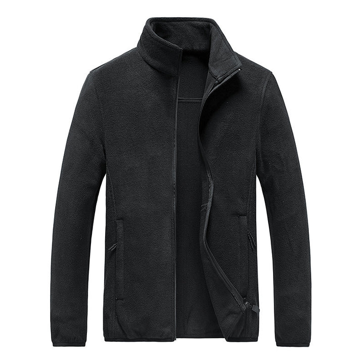 Men's fleece jacket with stand-up collar, full-length zipper and hidden pockets Mune Fashion