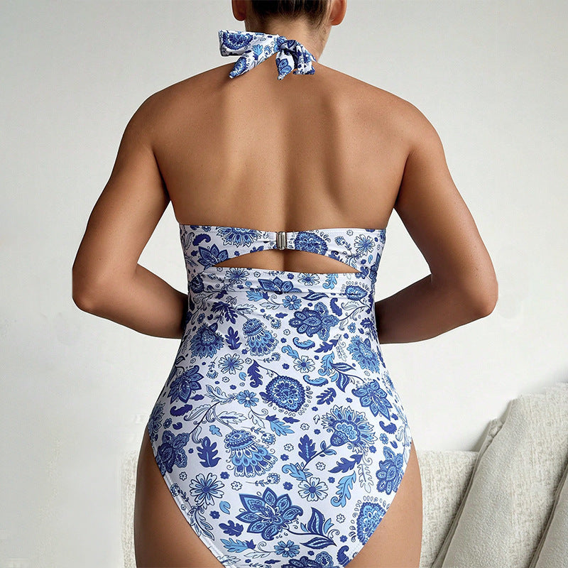 Women's one-piece swimsuit with sophisticated wrap look Mune Fashion