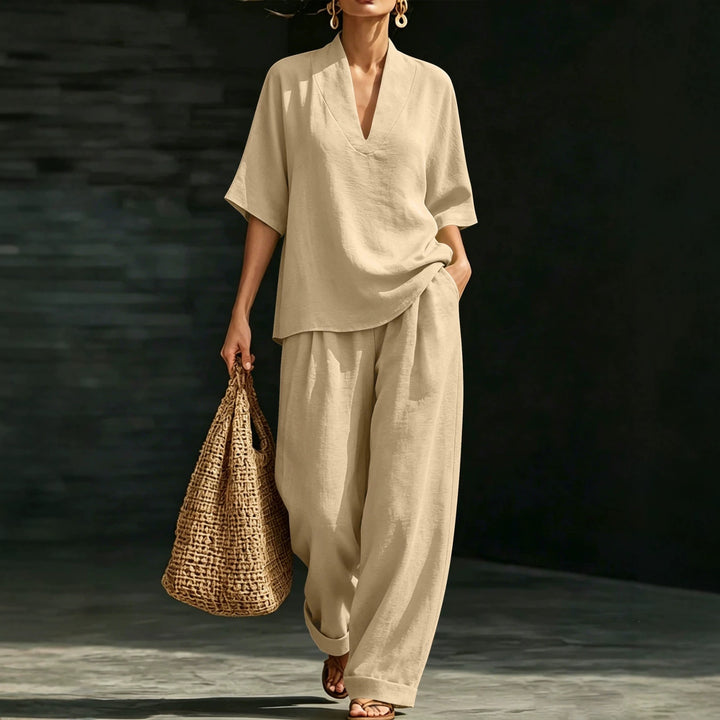 Women Lightweight Oversized V-Neck Tunic Top with Kimono Sleeves Mune Fashion