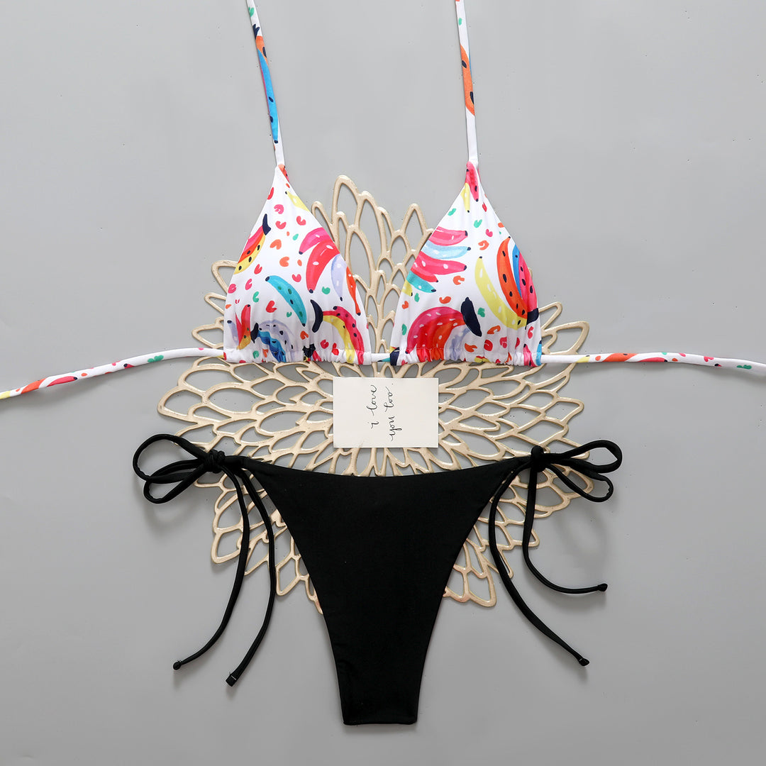 Women’s bikini set with colorful designs and adjustable side straps Mune Fashion