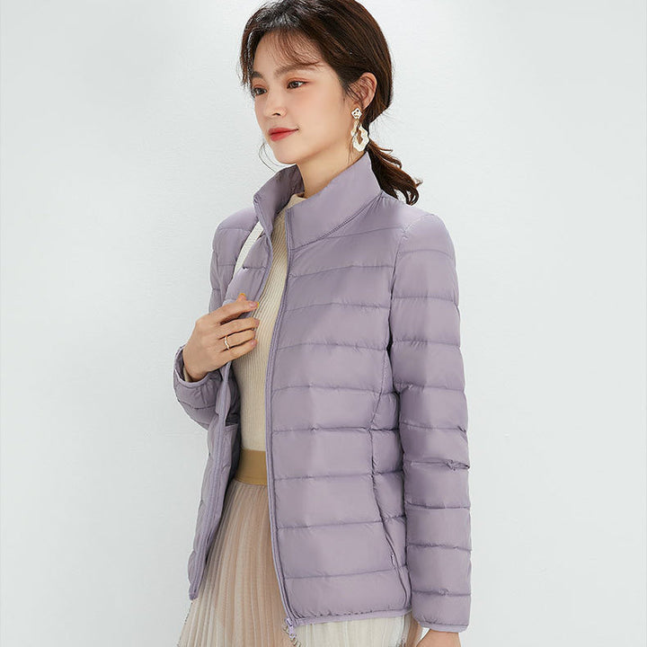 Women's Ultra-light Quilted Hooded Jacket with Ultra-flat Thermal Wadding Mune Fashion