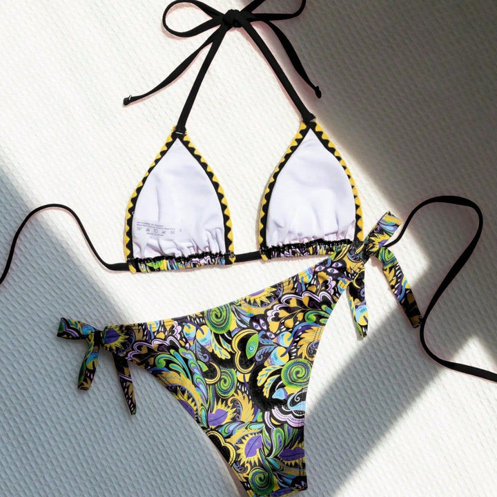 Women's triangle bikini with colorful print and adjustable straps Mune Fashion