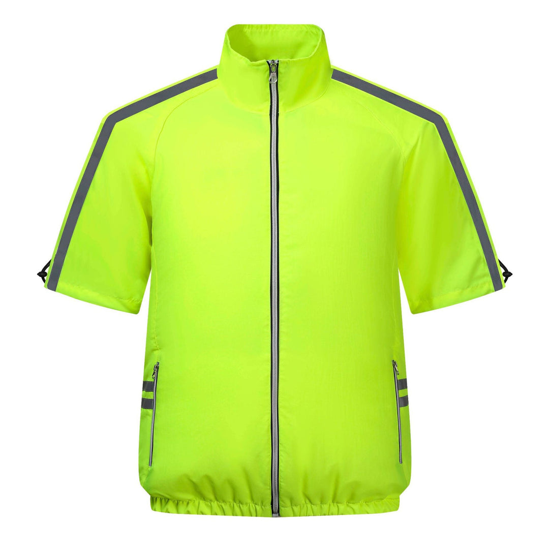 Unisex nan short-sleeve safety vest with reflective stripes and full-length zipper Mune Fashion