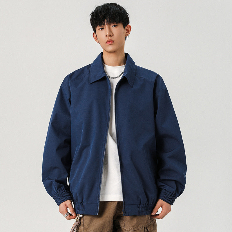 Men's Casual Transition Jacket with Zipper and Elastic Hem Mune Fashion