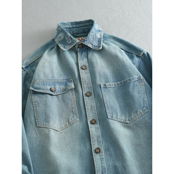 Unisex Overshirt made of washed denim with relaxed fit and patch pockets Mune Fashion