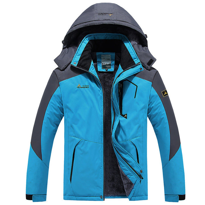Men's Modular Thermal Outdoor Jacket with Teddy Fleece and Removable Hood Mune Fashion
