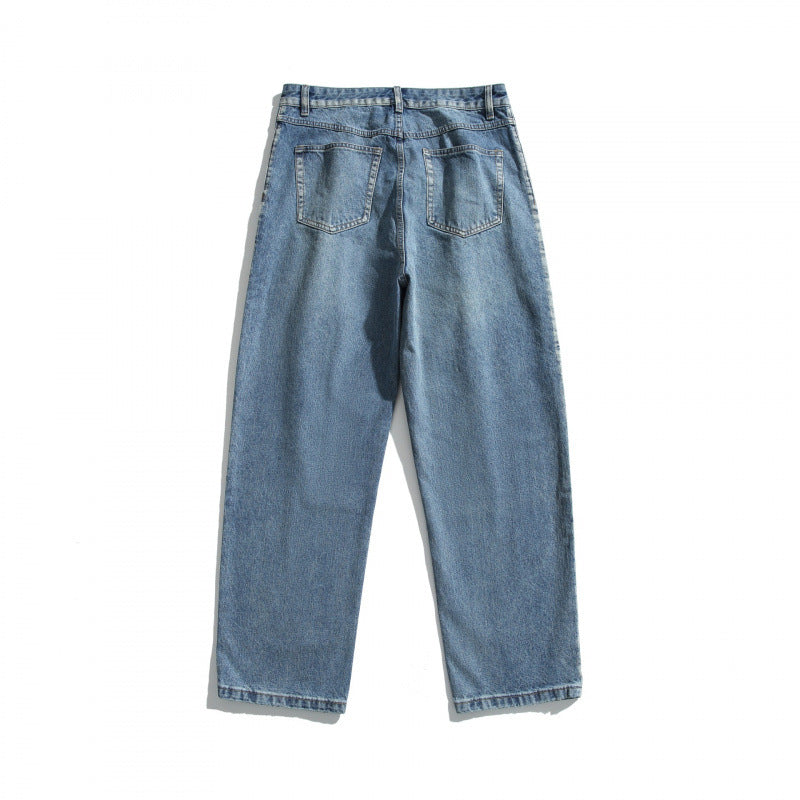 Ladies high-waisted jeans with pleats, straight cut and wide leg Mune Fashion