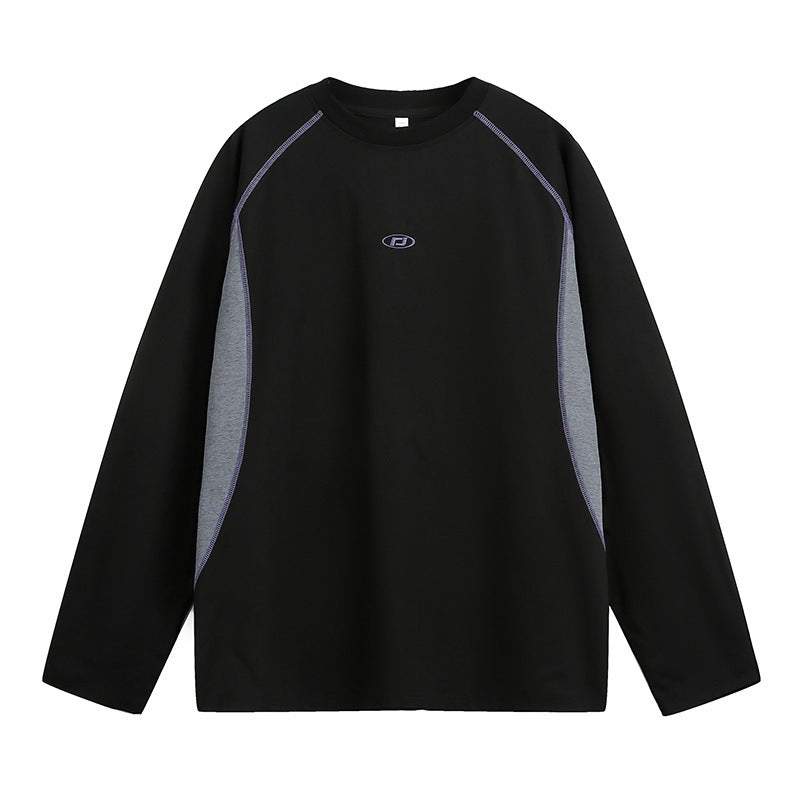 Unisex Relaxed-Fit Long Sleeve Sweatshirt with Contrasting Side Inserts and Raglan Seams Mune Fashion