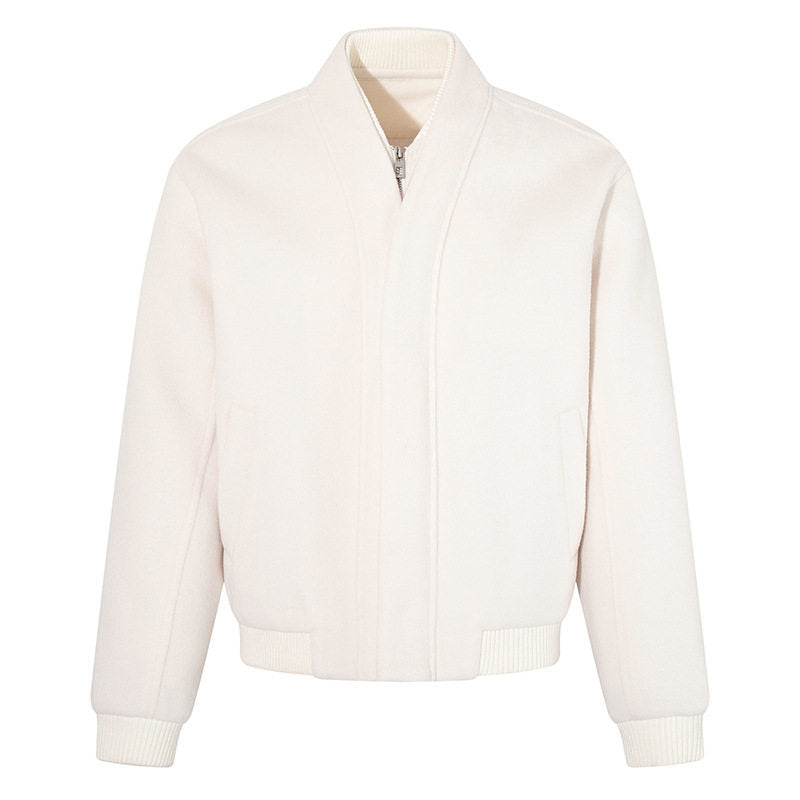 Women's short-cut bomber jacket with concealed zipper and ribbed cuffs Mune Fashion