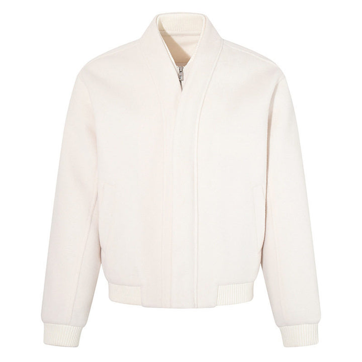 Women's short-cut bomber jacket with concealed zipper and ribbed cuffs Mune Fashion