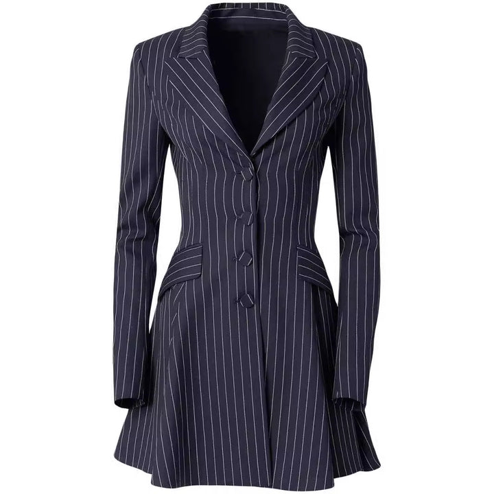 Women's Fitted Pinstripe Blazer Dress in Modern Tailoring Mune Fashion