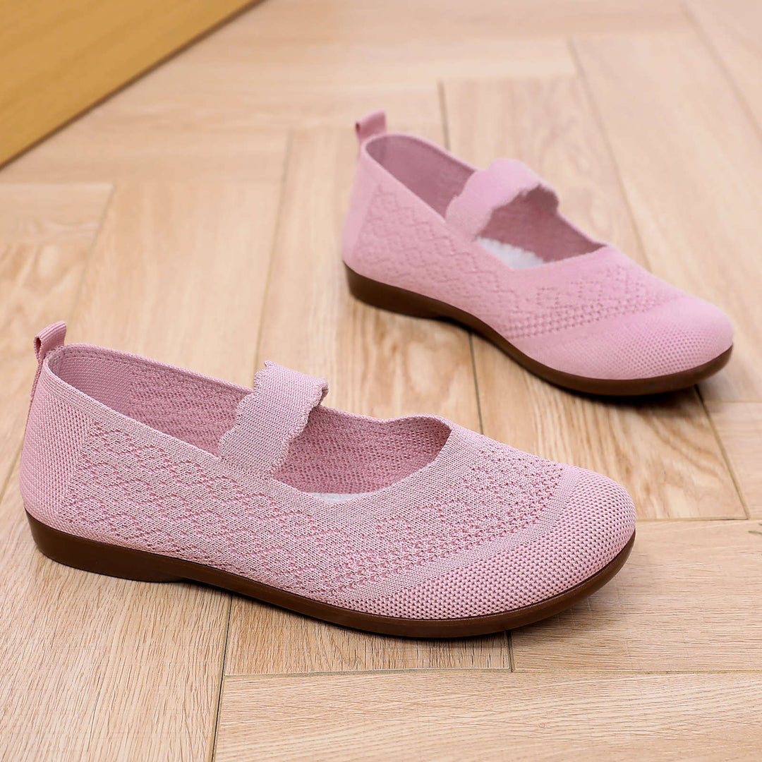 Women's knitted Mary Jane slipper with elastic strap and ergonomic comfort sole Mune Fashion