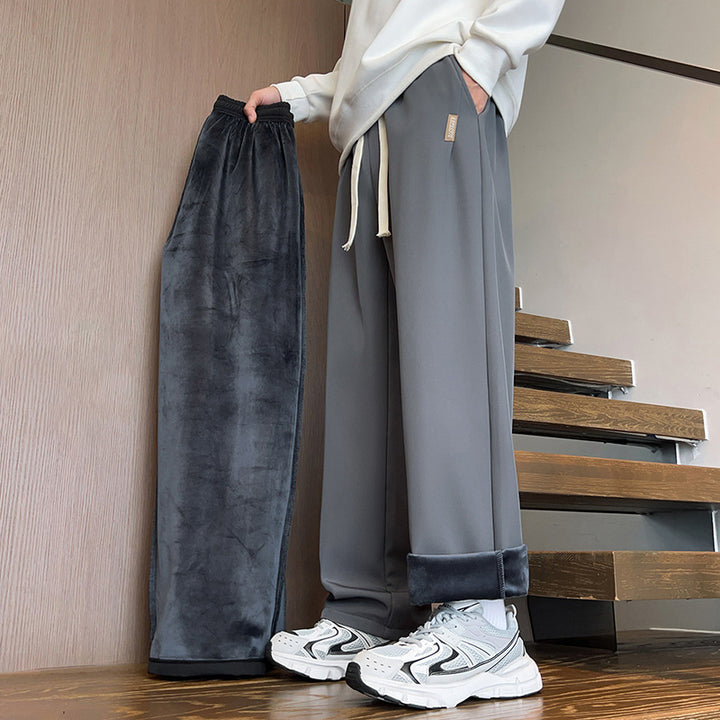 Men's Comfortable Fleece Pants with a Loose Fit