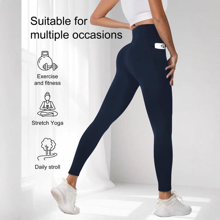 Ladies Shaping High-Waist Leggings with Side Pocket and Supportive Stretch Mune Fashion