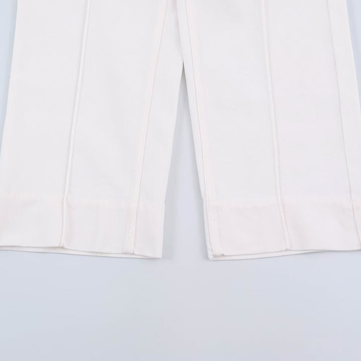 Ladies High-Waist Wide-Leg Jeans with patch front pockets and center seam detail Mune Fashion