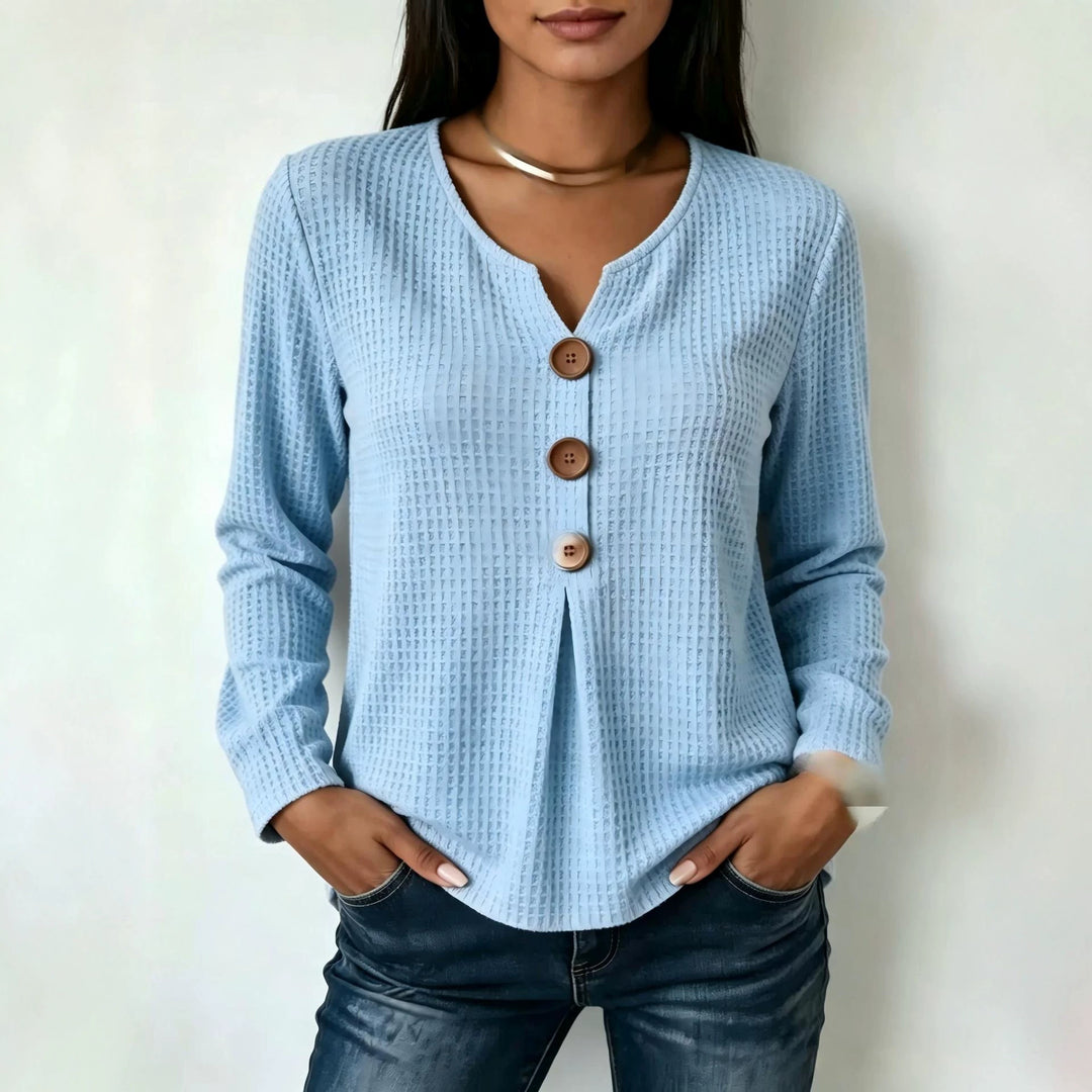 Women's Stylish Long Sleeve Shirt with Button Details Mune Fashion