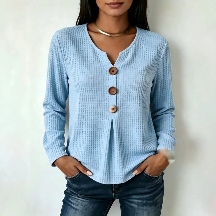 Women's Stylish Long Sleeve Shirt with Button Details Mune Fashion