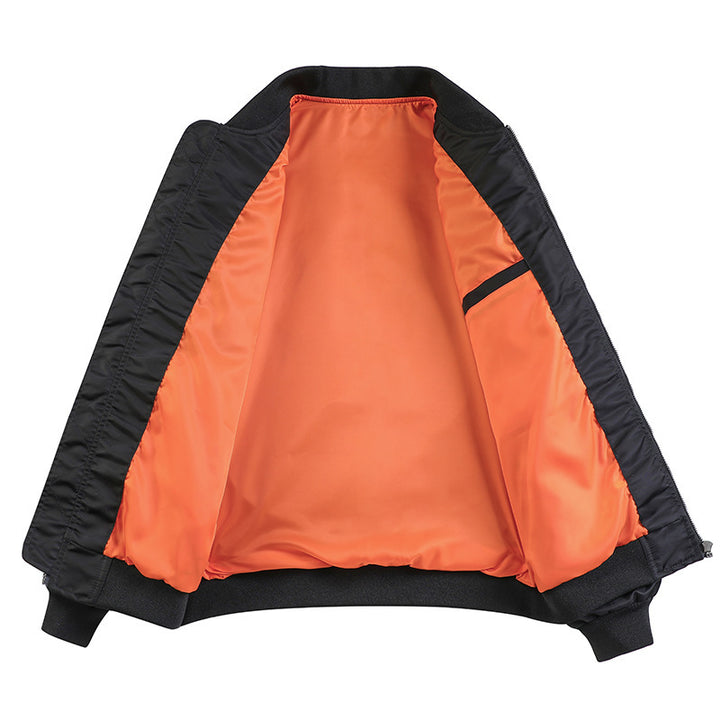Men's Lightweight Flight Bomber Jacket with Water-Repellent Shell and Contrast Lining Mune Fashion