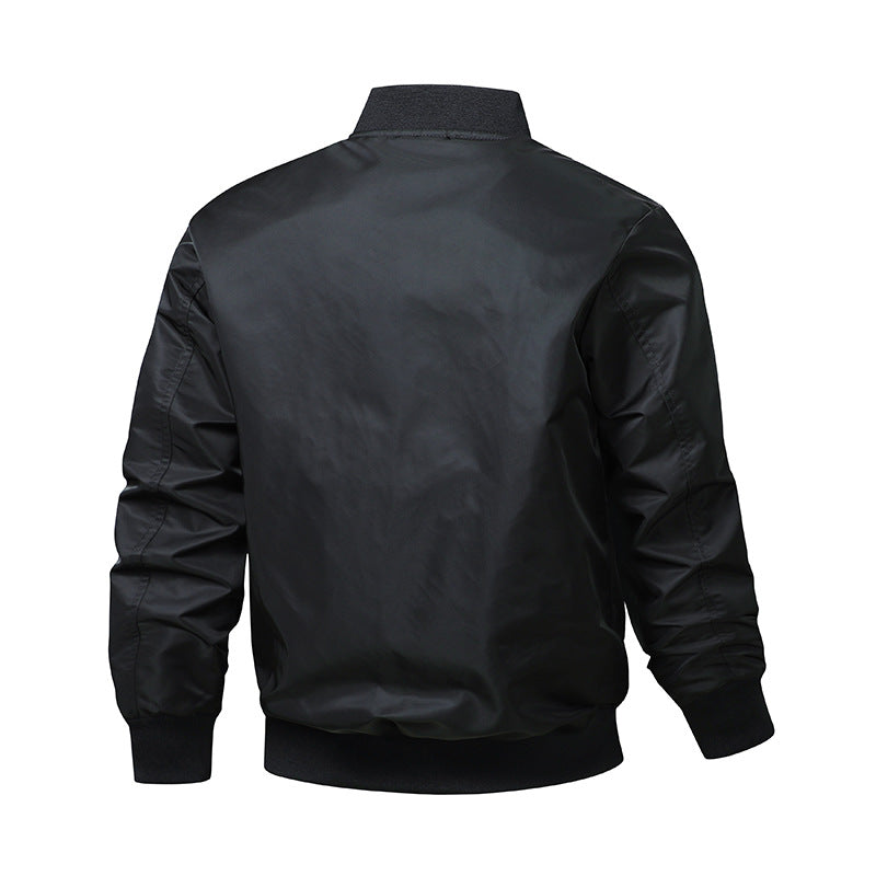 Men's Urban Nylon Bomber with Utility Arm Pocket and Lightweight Thermal Insulation Mune Fashion
