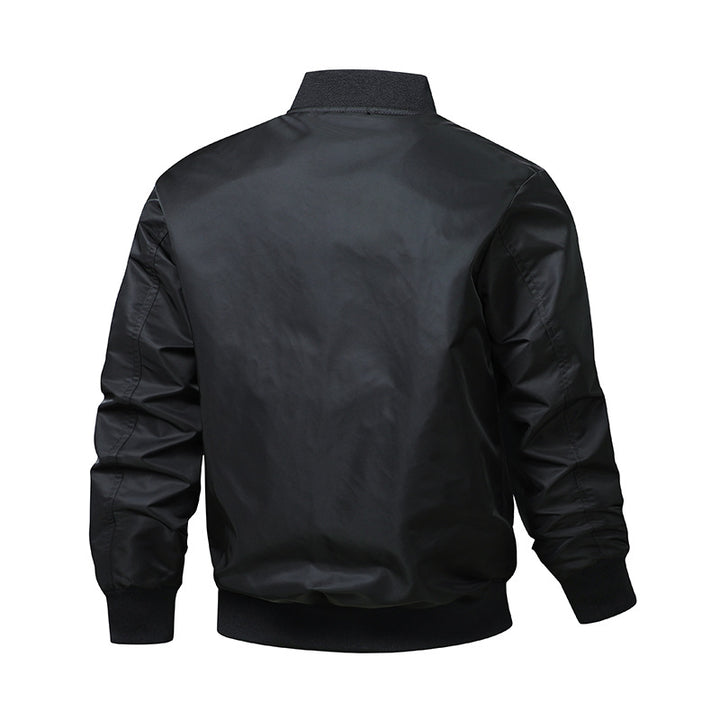 Men's Urban Nylon Bomber with Utility Arm Pocket and Lightweight Thermal Insulation Mune Fashion