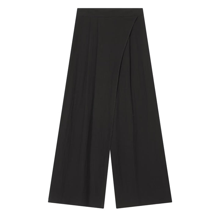 Women Wide High-Waist Culotte with Wrap Look and Flared Leg Mune Fashion
