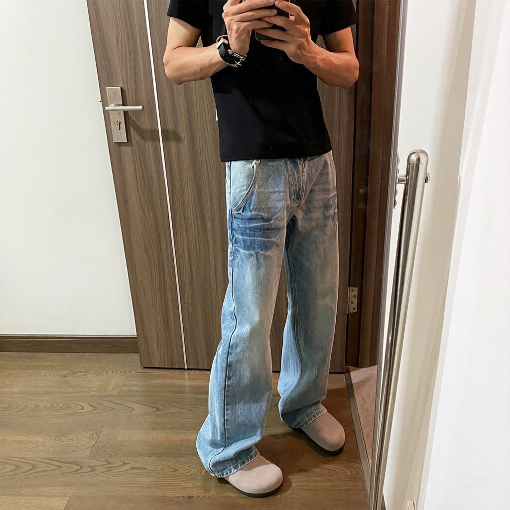 Men's Casual Loose-Fit Denim Jeans Mune Fashion