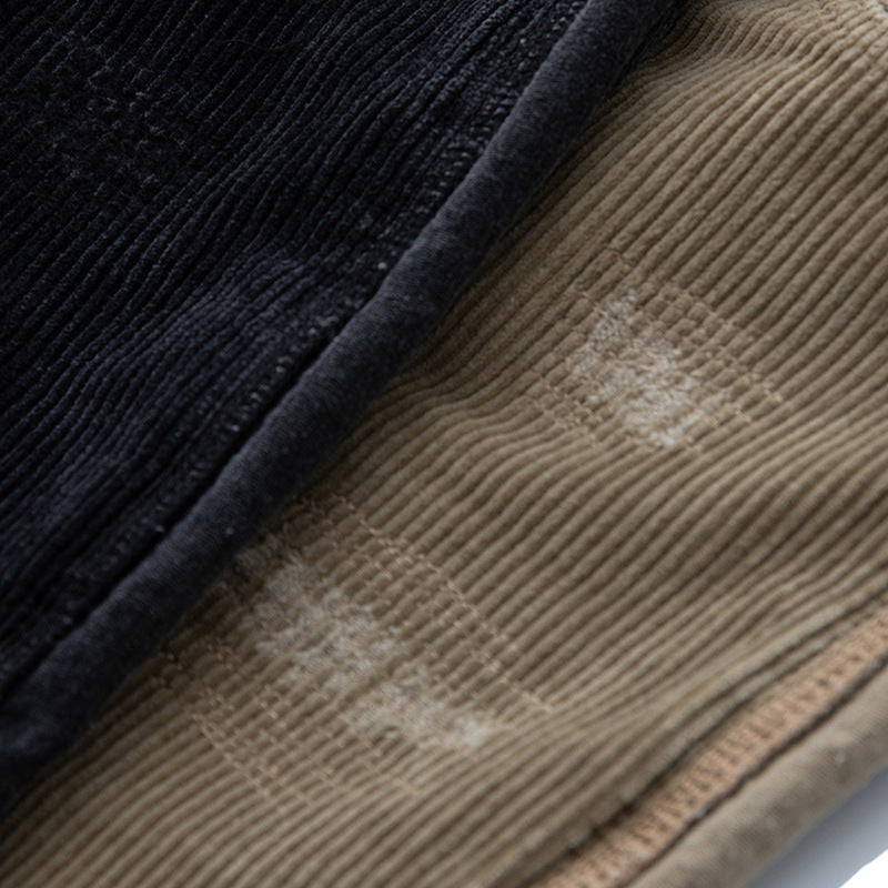 Men's corduroy pants in relaxed fit with elastic drawstring waistband and used details Mune Fashion