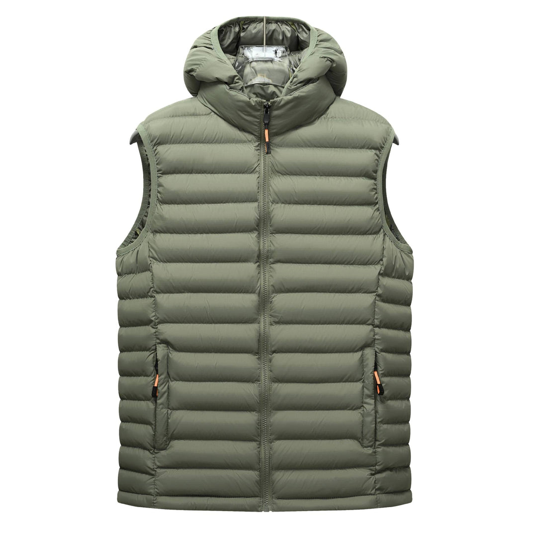 Women's ultralight quilted hooded vest with thermal filling and high standing collar Mune Fashion