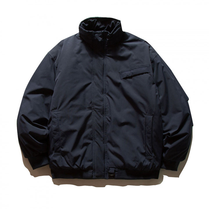 Unisex Boxy-padded transition jacket with high stand-up collar and utility pockets Mune Fashion