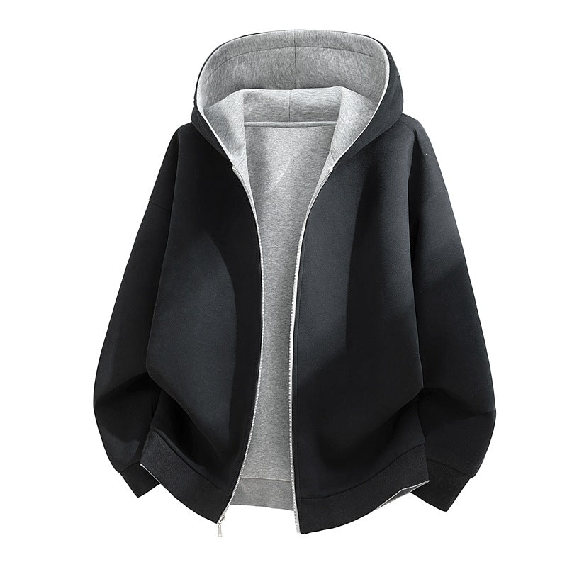 Unisex Oversize Zip-Hoodie with two-tone lining, boxy cut & two-way zipper Mune Fashion