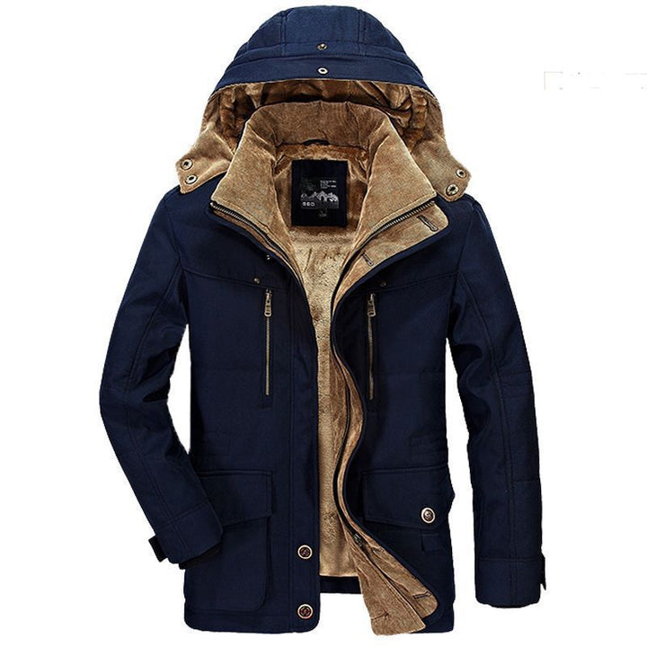 Men's canvas parka with warming corduroy and teddy lining, hood, and multifunctional pockets Mune Fashion