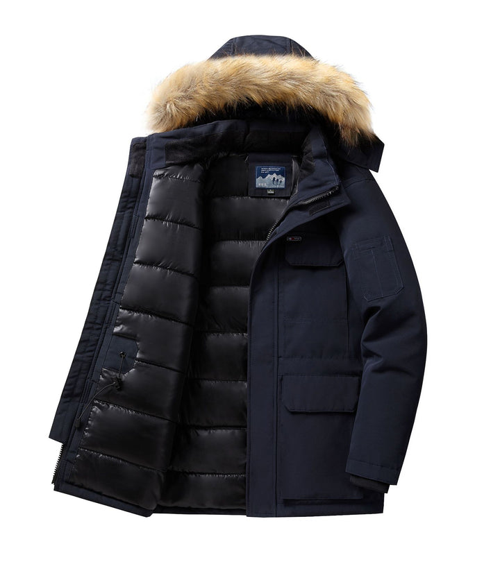 Men's expedition parka with detachable hood and faux fur trim Mune Fashion
