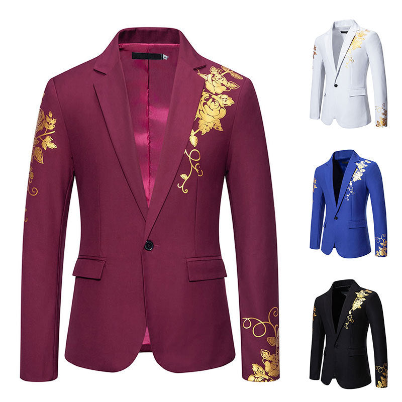 Men's elegant tailored tuxedo blazer with floral embellishment Mune Fashion