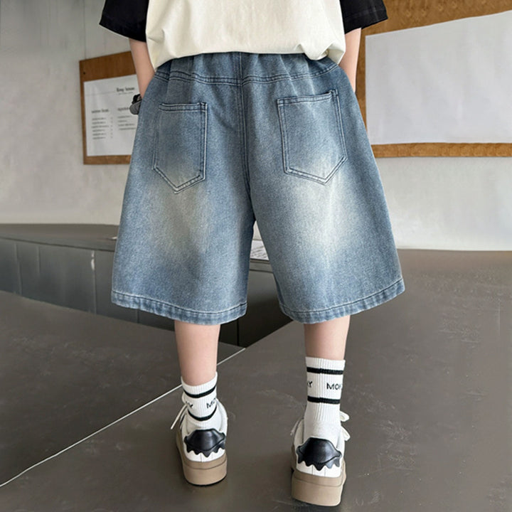 Boys casual denim shorts with large pockets Mune Fashion