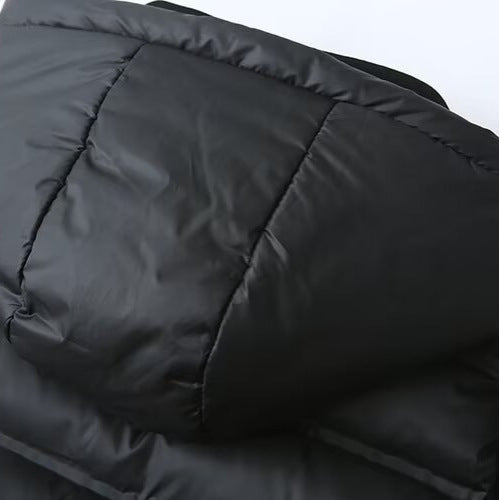 Women Hybrid Padded Jacket with Softshell Sleeves and Hood Mune Fashion
