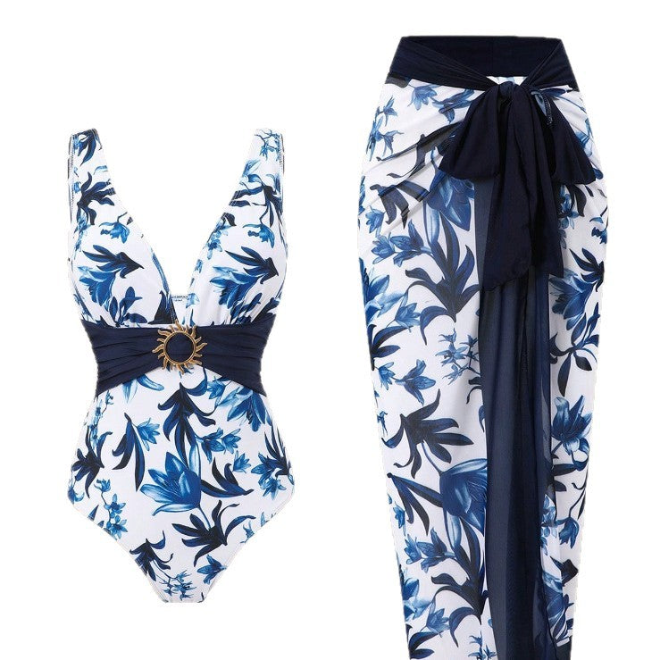 Ladies swimsuit with elegant overlay Mune Fashion