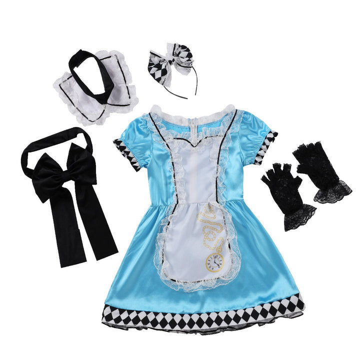 Girls costume in Victorian style with elaborate lace accents Mune Fashion