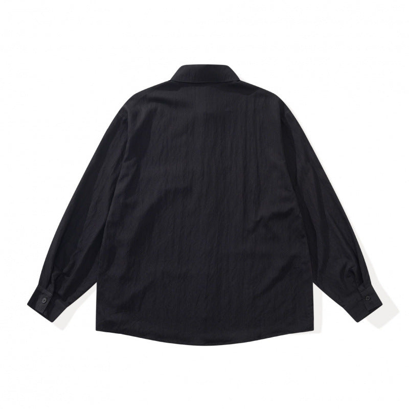 Unisex Oversized Shirt Jacket in Patchwork Look with Kent Collar and Chest Pocket Mune Fashion