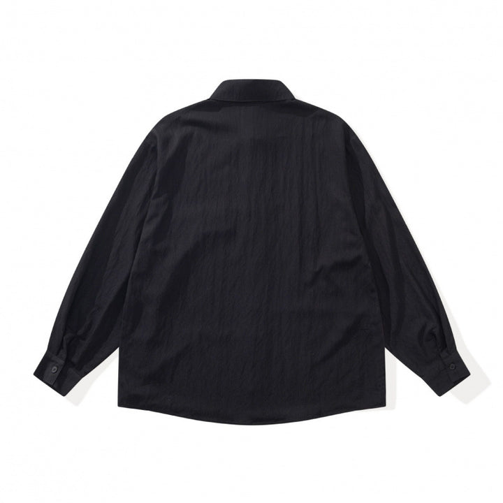 Unisex Oversized Shirt Jacket in Patchwork Look with Kent Collar and Chest Pocket Mune Fashion