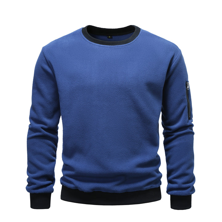 Men's fleece sweatshirt with round neck and arm pocket with zipper Mune Fashion