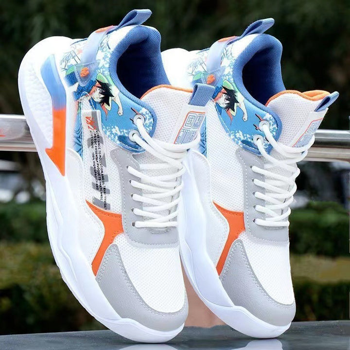 Men's Athletic High-Top Sneakers with Detailed Graphic Design Mune Fashion