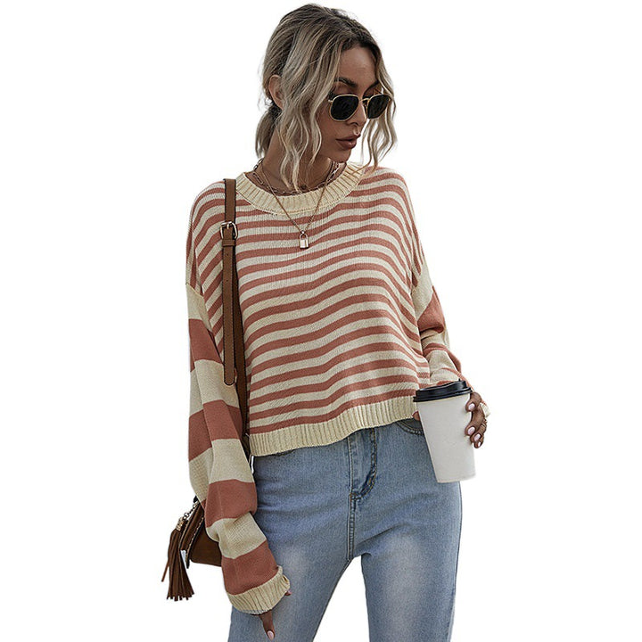 Women Casual Striped Sweater Mune Fashion