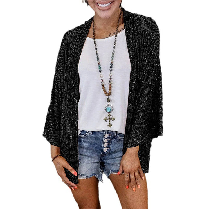 Women Glamorous Cardigan with Sequins and Loose Fit Mune