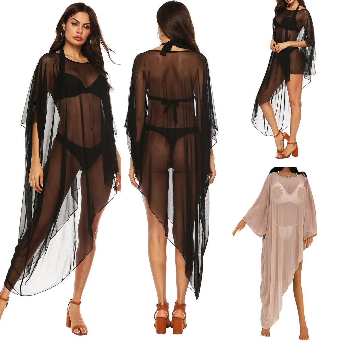 Women's transparent beach cover-up with flowing design Mune Fashion