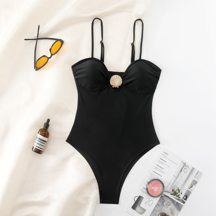 Women Elegant Swimsuit with Shell Detail Mune Fashion