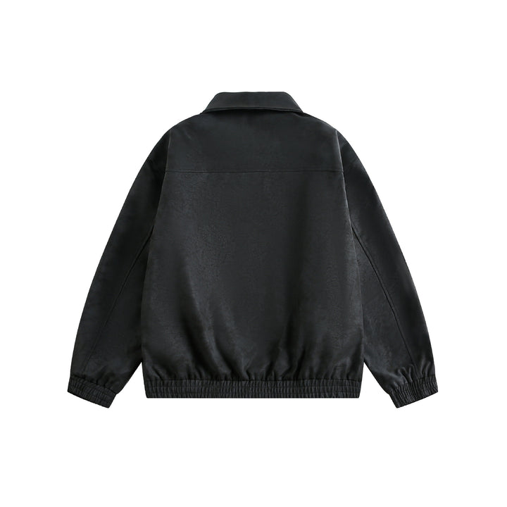 Women's short cut boxy transitional jacket with shirt collar and elastic hem Mune Fashion