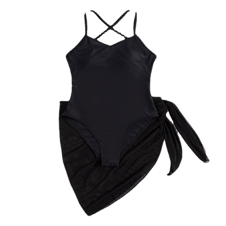Women's One-Piece Swimsuit with Elegant Wrap Skirt Mune Fashion