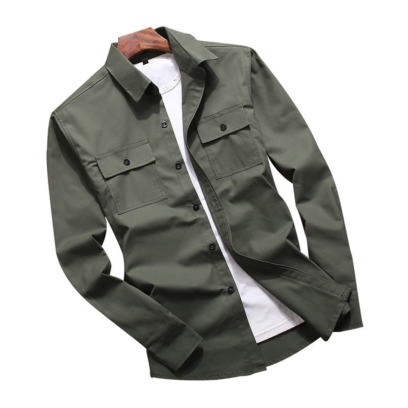 Men's cotton blend shirt jacket in utility look with chest flap pockets Mune Fashion