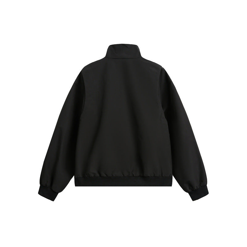 Men's Urban Microfiber Blouson with Stand-Up Collar, Hidden Button Placket and Zipper Pockets Mune Fashion