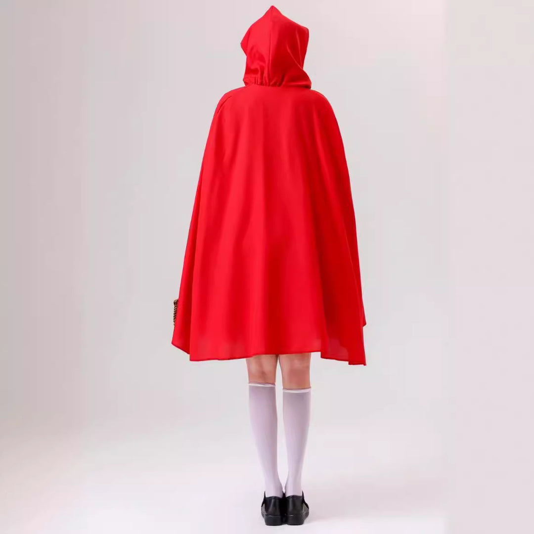 Women's classic fairy tale costume with hood, tulle skirt, and apron Mune Fashion